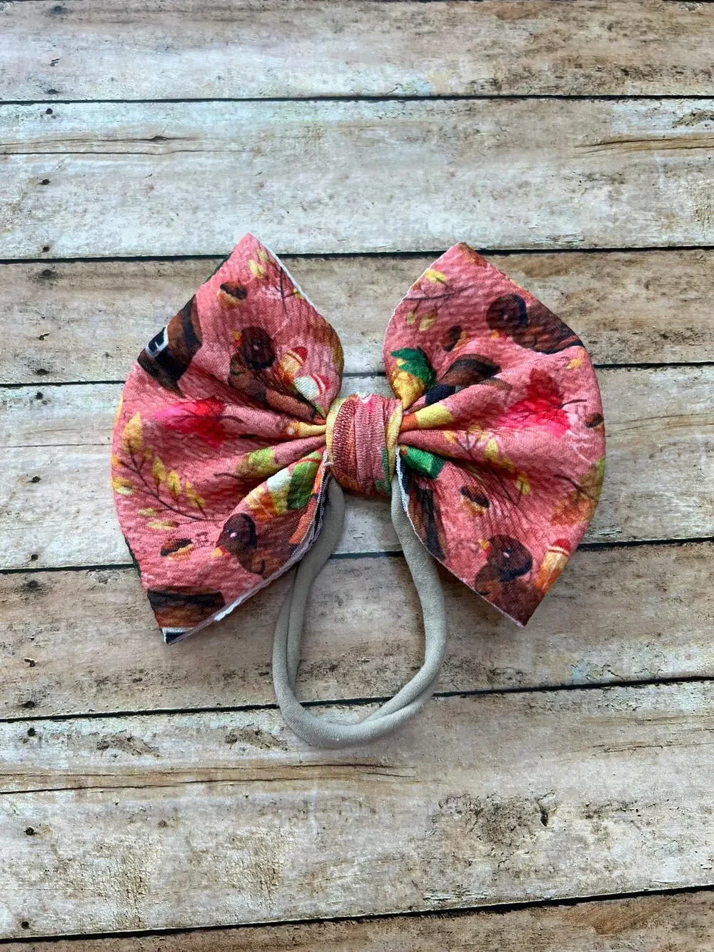 Little Blessing Bowtique Thanksgiving Turkey Nylon Headband 4